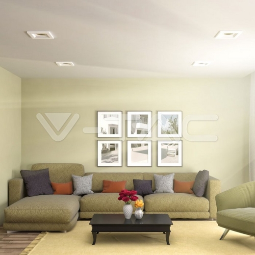 GU10 Fitting Square Gypsum White 100 x 100 mm - 8