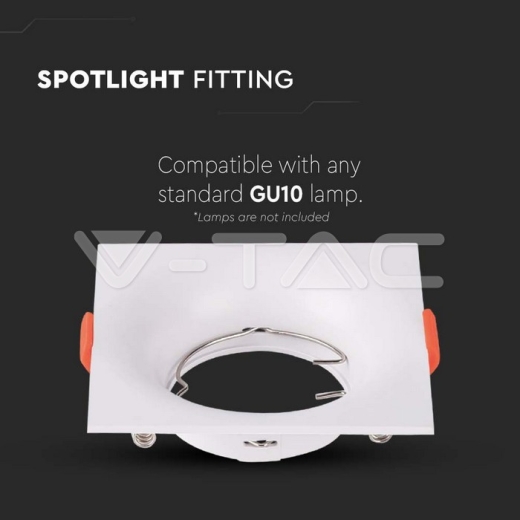 GU10 Fitting Square White - 2