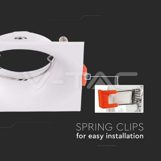 GU10 Fitting Square White - 3