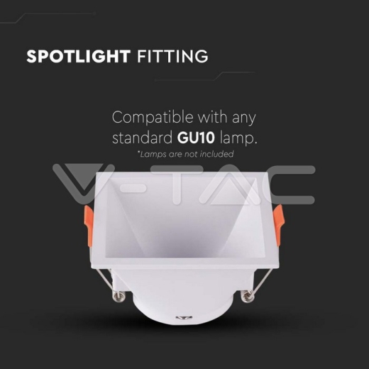 Aro GU10 cuadrado blanco - 2