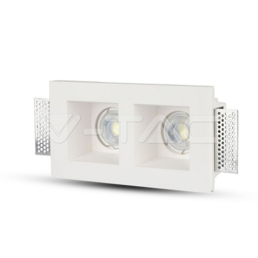 GU10 Soporte Cuadrado Yeso Blanco 2 unid. - 2