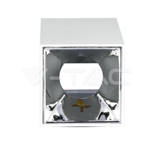 GU10 Fitting Square White & Chrome - 4