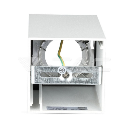 GU10 Fitting Square White & Chrome - 6