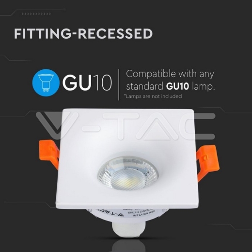GU10 Fitting cuadrado blanco - 5