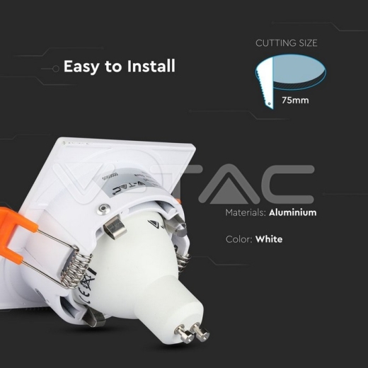 GU10 Fitting cuadrado blanco - 6