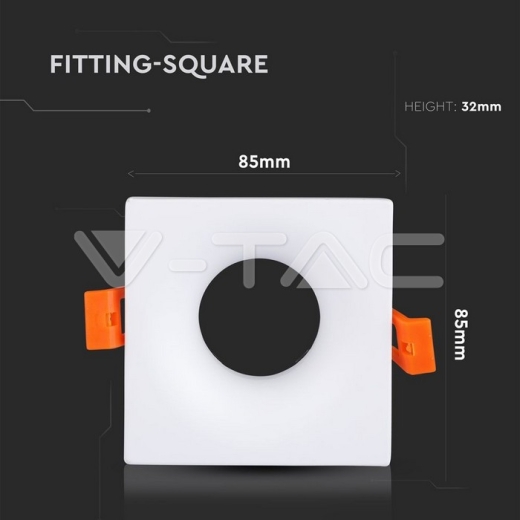 GU10 Fitting cuadrado blanco - 7