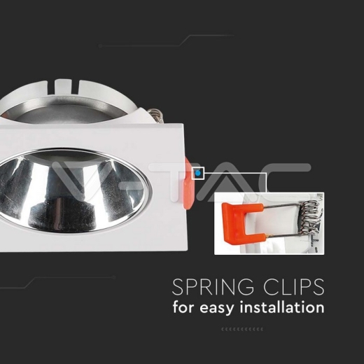 GU10 Fitting Square White Frame with Chrome Reflector - 3