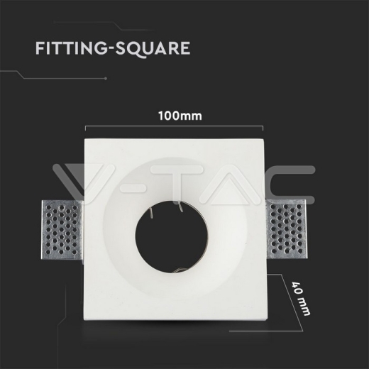 GU10 Fitting Square White - 5