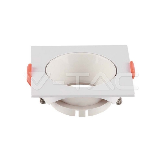 Aro GU10 cuadrado marco blanco + reflector blanco - 1