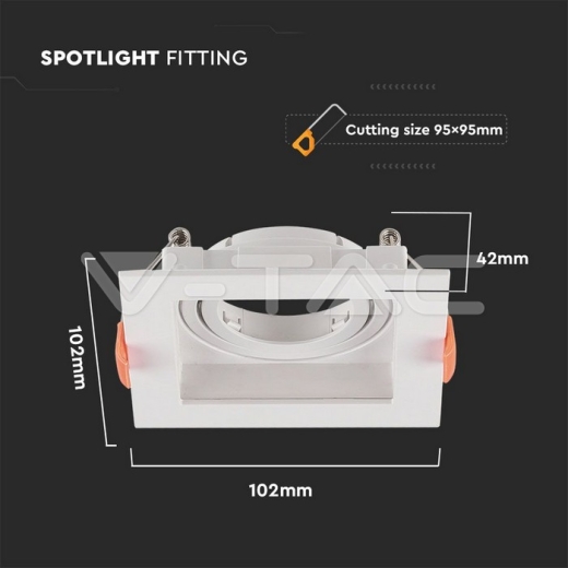 Aro GU10 cuadrado blanco - 4