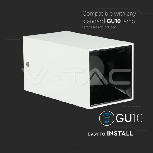 GU10 Fitting Square White & Black - 8