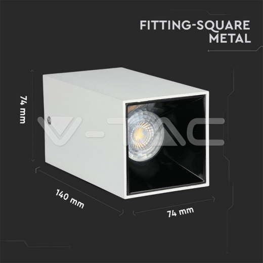 GU10 Fitting Square White & Black - 9