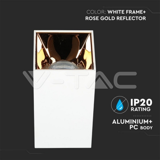 GU10 Fitting Square White & Rose Gold - 7