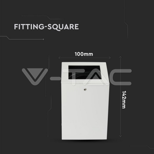 GU10 Fitting Surface Square White - 6