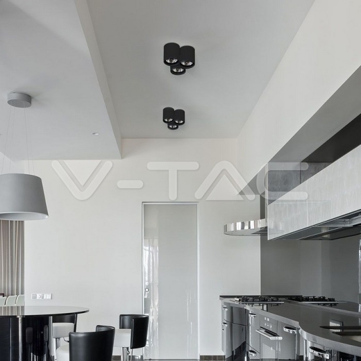 GU10 Fitting Surface Round Black - 7