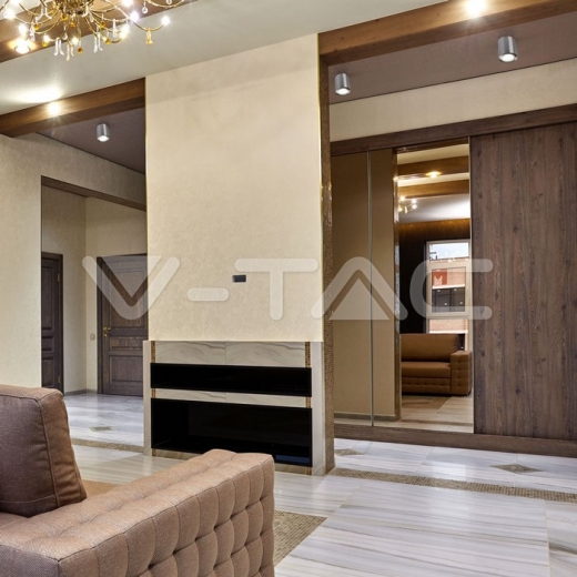 GU10 Fitting Surface Round Satin Nickle - 7