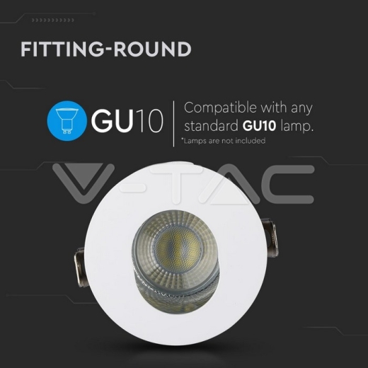 GU10 Fitting redondo blanco+cromo - 5