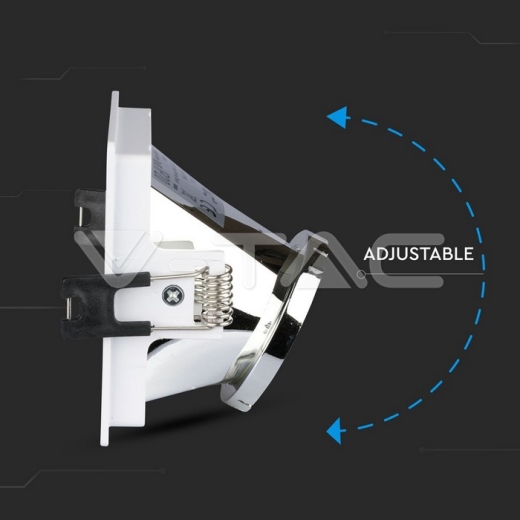 GU10 Fitting White+Chorme Square - 7