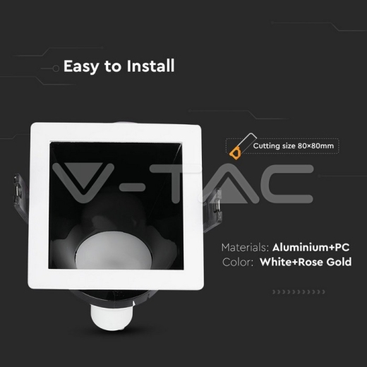 GU10 Fitting blanco+negro cuadrado - 5