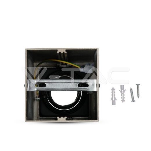 GU10 Soporte Cuadrado Níquel satinado - 3