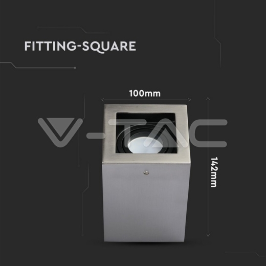 GU10 Soporte Cuadrado Níquel satinado - 6