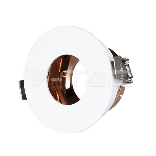 GU10 Fitting White+Rose Gold Round - 1