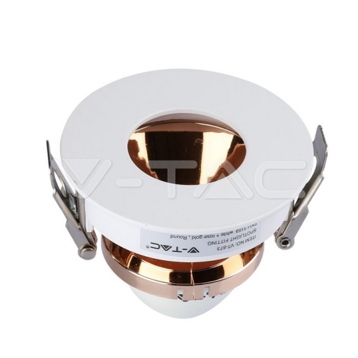 GU10 Fitting White+Rose Gold Round - 3