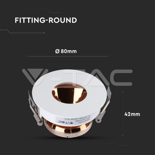 GU10 Fitting White+Rose Gold Round - 7