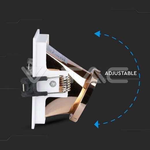 GU10 Fitting White+Rose Gold Square - 7