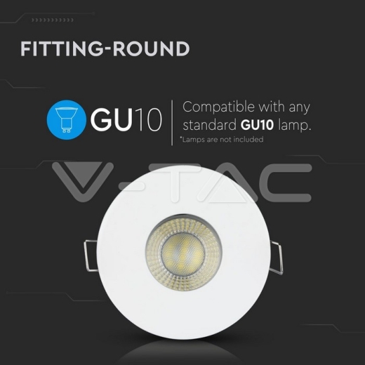 GU10 Housing Matt Round White - 5