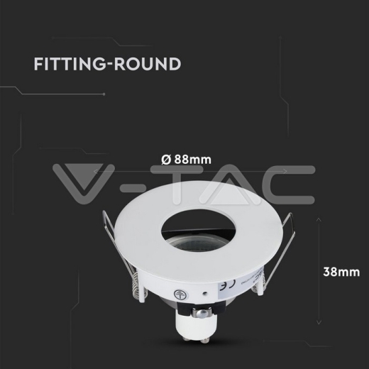 GU10 Housing Matt Round White - 7