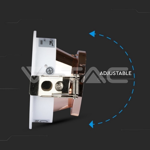 GU10 Fitting White+Rose Gold Round - 7