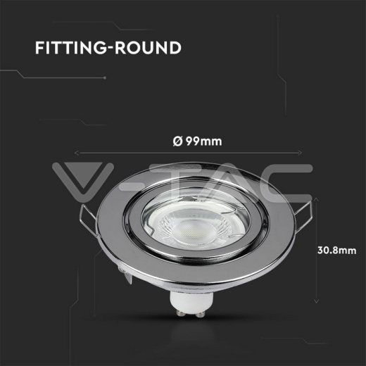 GU10 Housing Round Chrome - 8