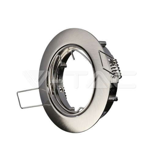 GU10 Soporte Redondo Níquel satinado - 1