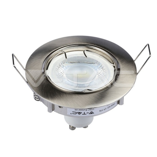 GU10 Soporte Redondo Níquel satinado - 3