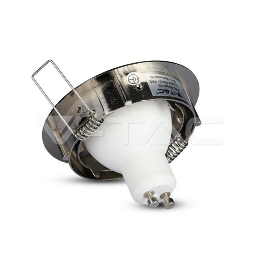 GU10 Soporte Redondo Níquel satinado - 5