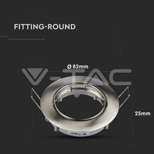 GU10 Soporte Redondo Níquel satinado - 8