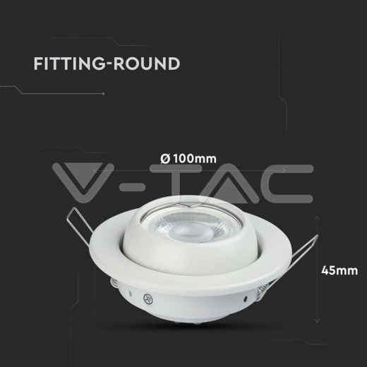 GU10 Soporte Regulable Redondo Blanco - 8