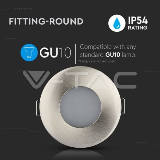 GU10 Housing Round Satin Nickel - 5