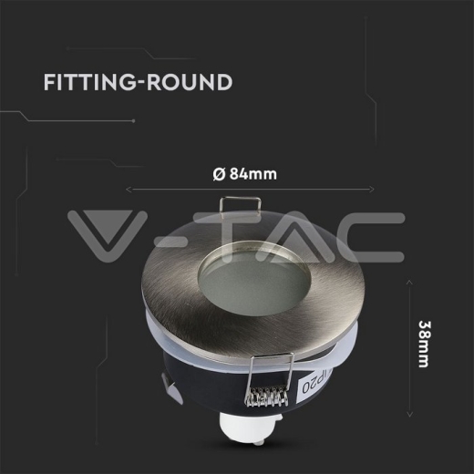 GU10 Housing Round Satin Nickel - 7