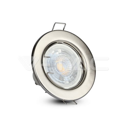 GU10 Soporte Redondo Níquel satinado - 3