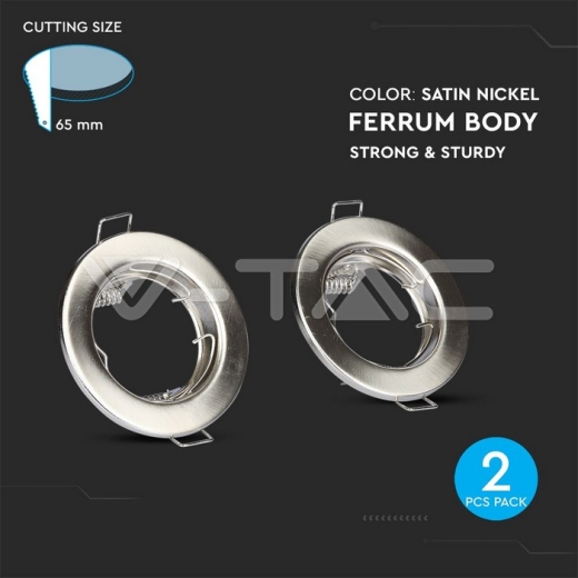 GU10 Soporte Redondo Níquel satinado - 5