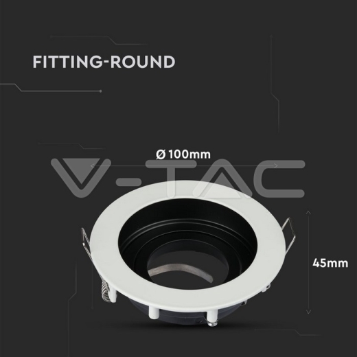 GU10 Housing Round White - 10