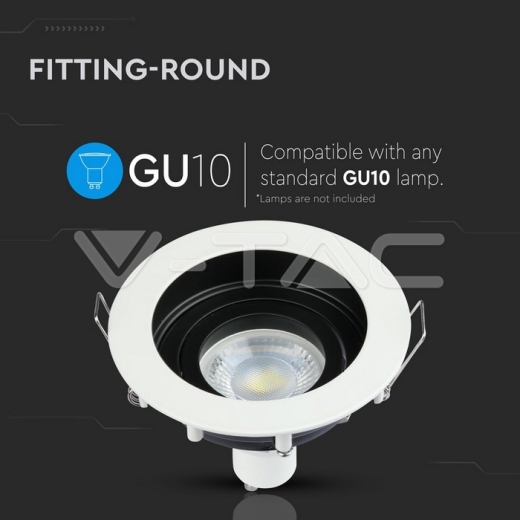 GU10 Housing Round White - 8