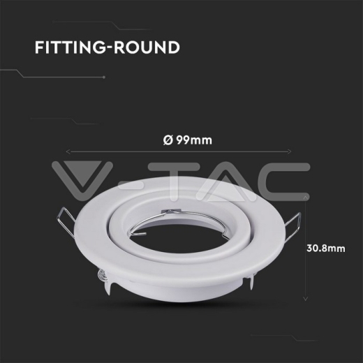 GU10 Housing Round Changing Angle White - 7