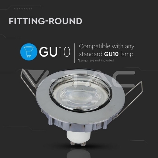 GU10 Housing Round Chrome - 6