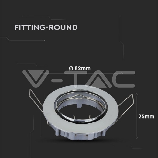 GU10 Housing Round Chrome - 8