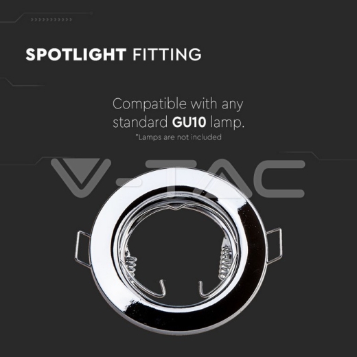 GU10 Housing Round Chrome - 5