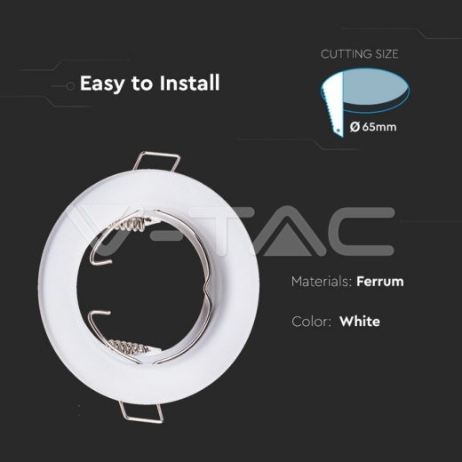 GU10 Housing Round White - 3