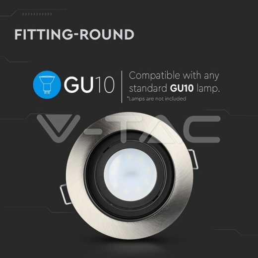 GU10 Housing Round Satin Nickel - 6